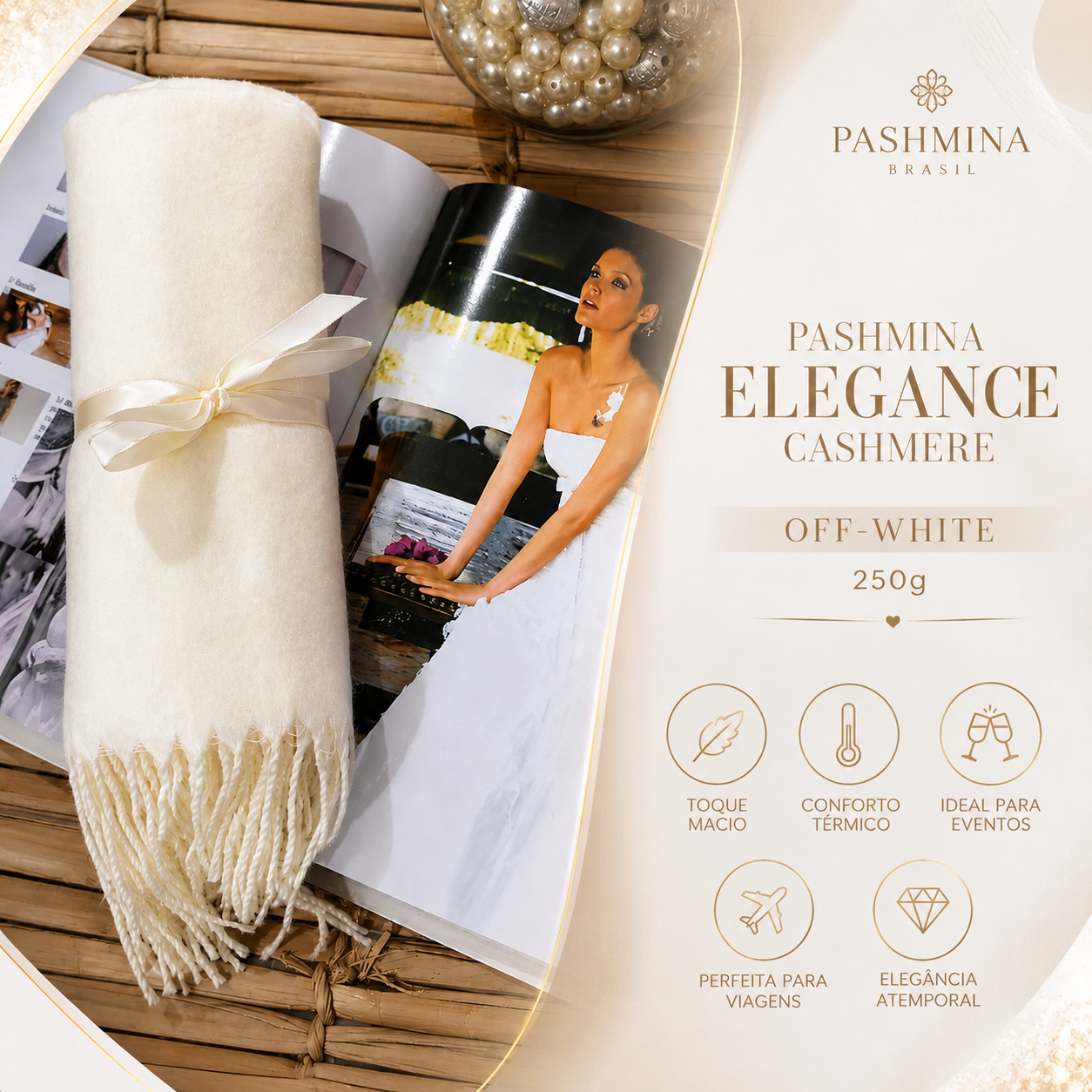 Pashmina Cashmere Collection Off-White 250g