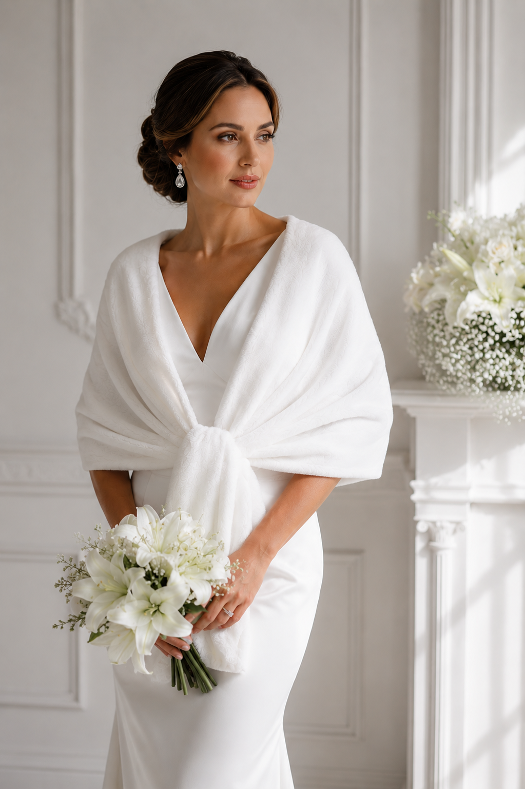 Estola Pelúcia Noiva Elegante Feminina |  Casamentos, Festas e  Eventos de Inverno