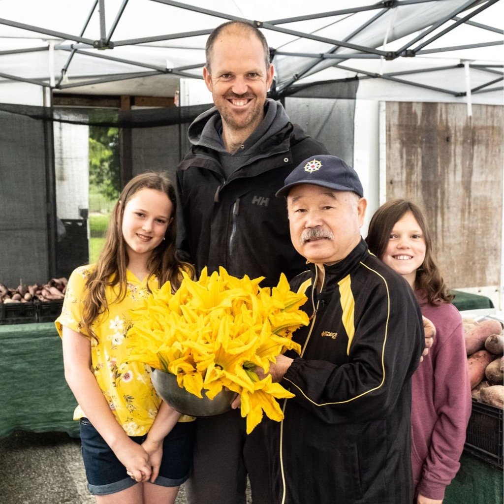 Chef Tojo with Forstbauer Farms at the Vancouver Farmers Market