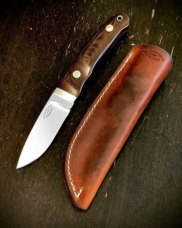 Made from the original pattern in the Loveless shop. I ground this Improved Handle Dropped Point Hunting knife six years ago in Los Angeles... it came back briefly recently for some repairs to the sheath. Nice to see it being used in the field.  #lov