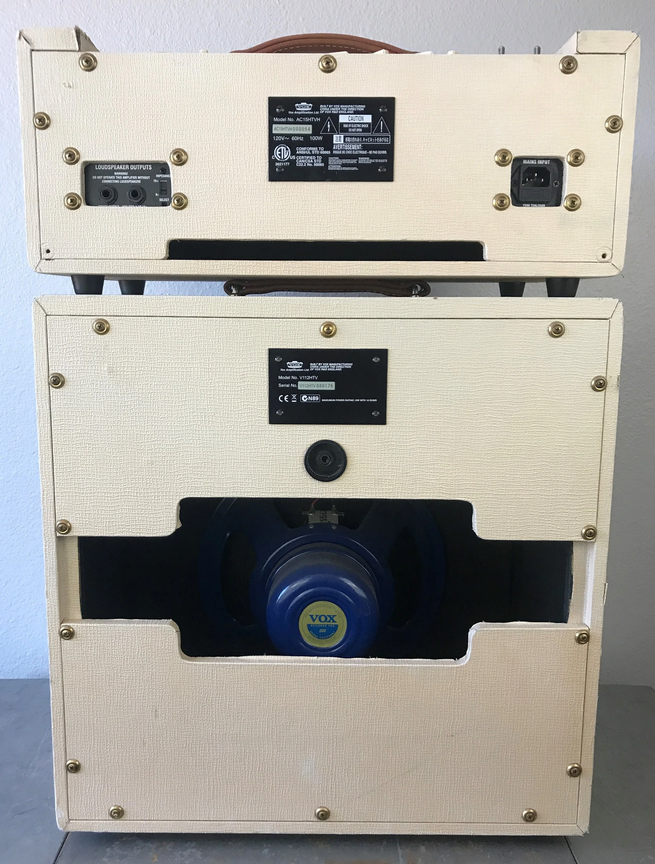 07 Vox Ac15htvh 50th Anniversary Hand Wired Heritage Collection Head With V112htv 1x12 Cabinet Heat City Vintage