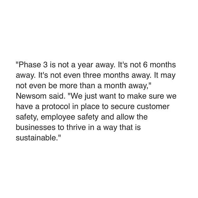 To Our Clients: &bull;&bull;&bull; As we&rsquo;ve all heard, LA county Residents are most likely going to have to stay at home through July. But what does that mean for Business like ours? &bull; Hair Salons have been grouped into the THIRD PHASE of 