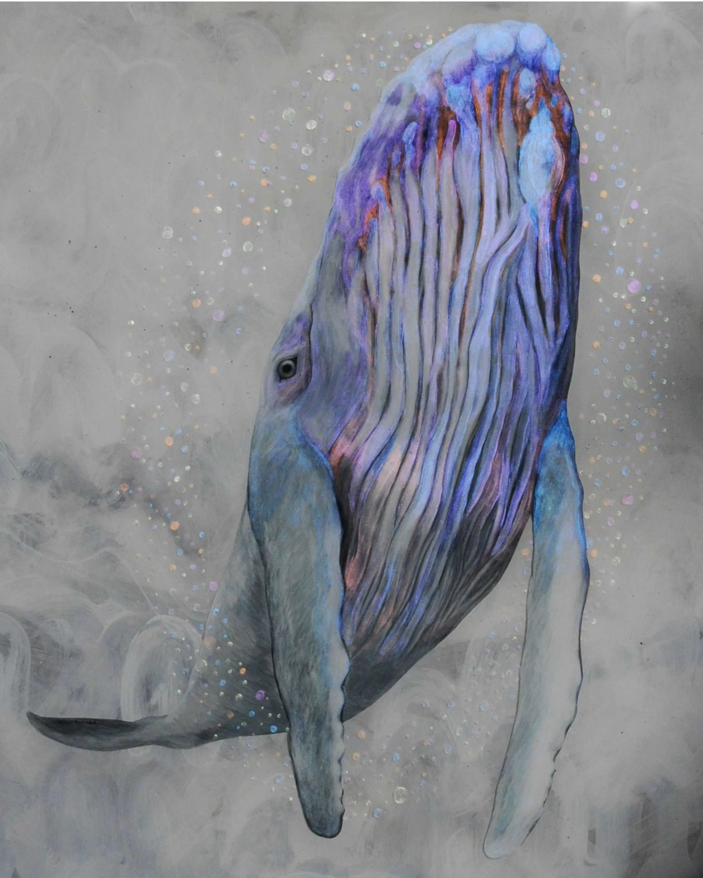 Passing Through , 2017. Coloured pencil and acrylic with resin, 24x20 inches. Prints available.