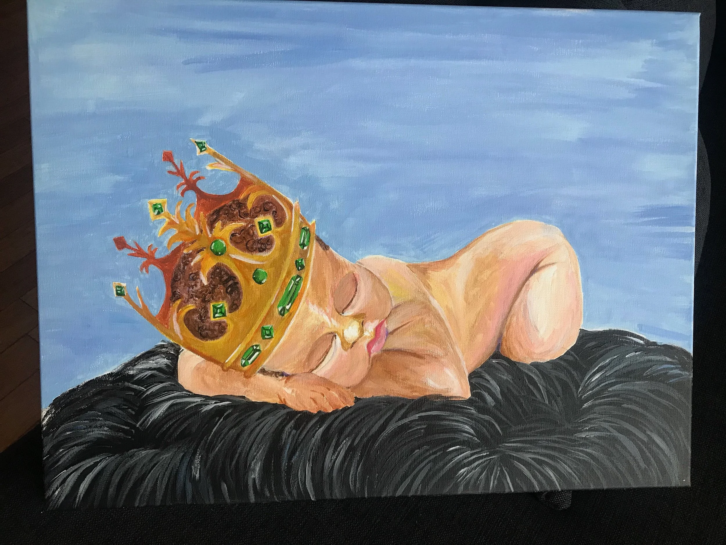 A painting I created for my best friend for her baby shower, before the birth of her son.