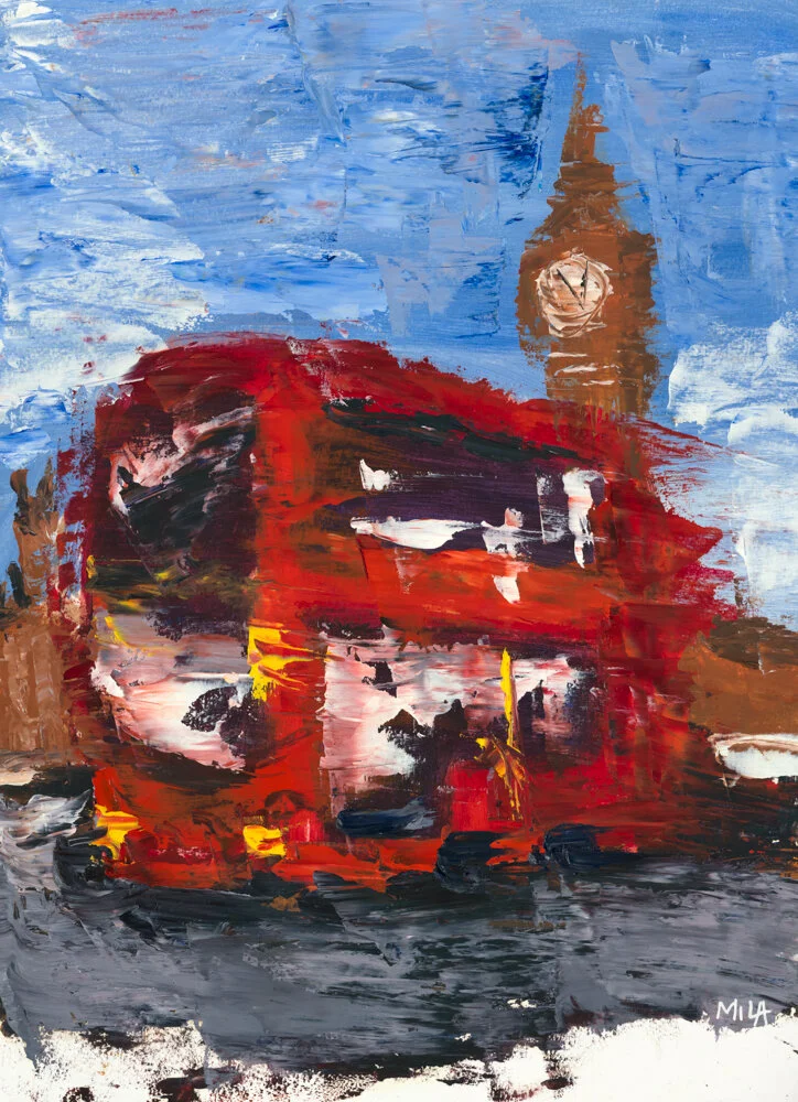 London Double Decker Bus Oil Painting by Mila Lynn_LowResWeb.jpg