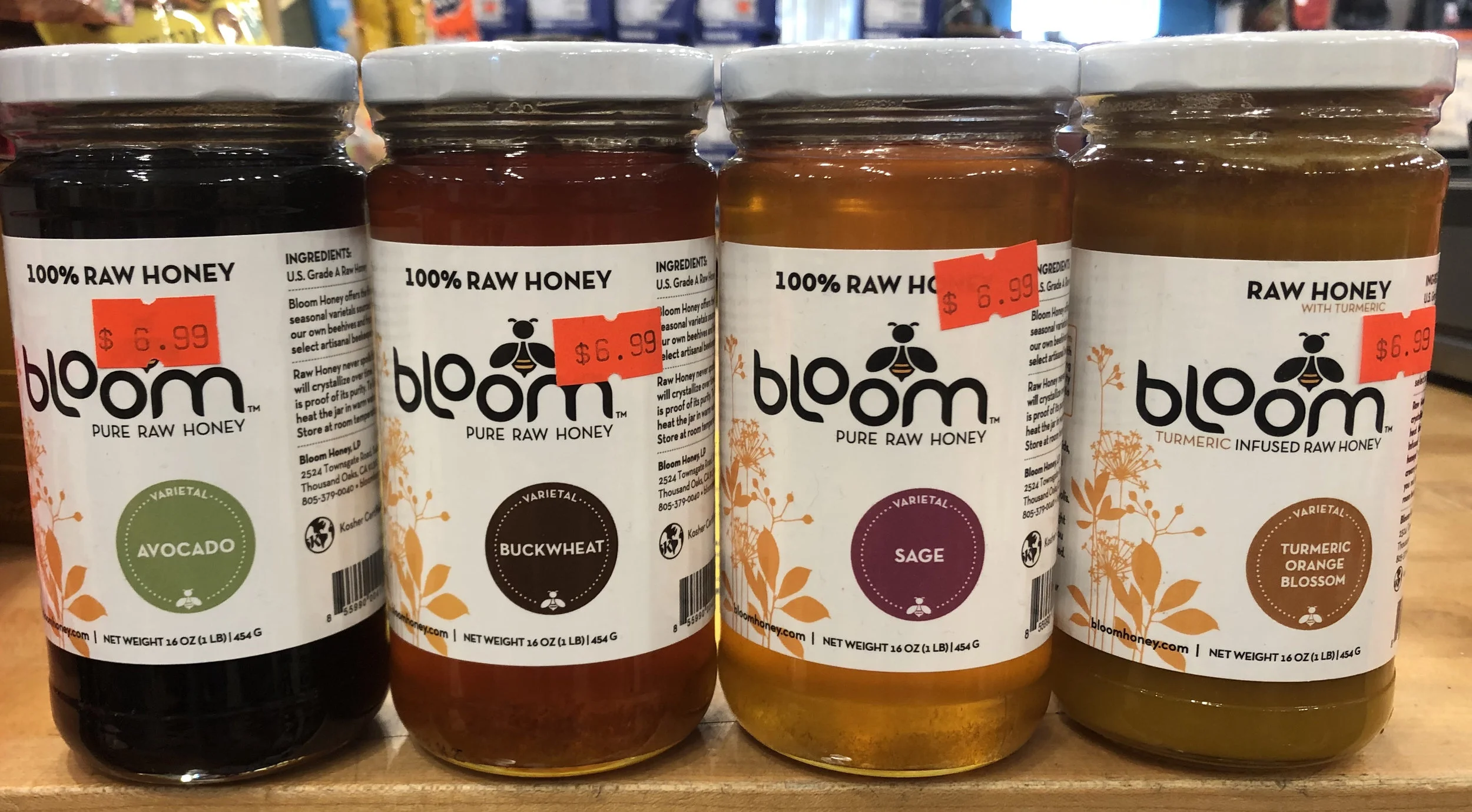 Bloom 100% Raw Honey - Avacado, Buckwheat, Sage, Turmeric Orange Blossom