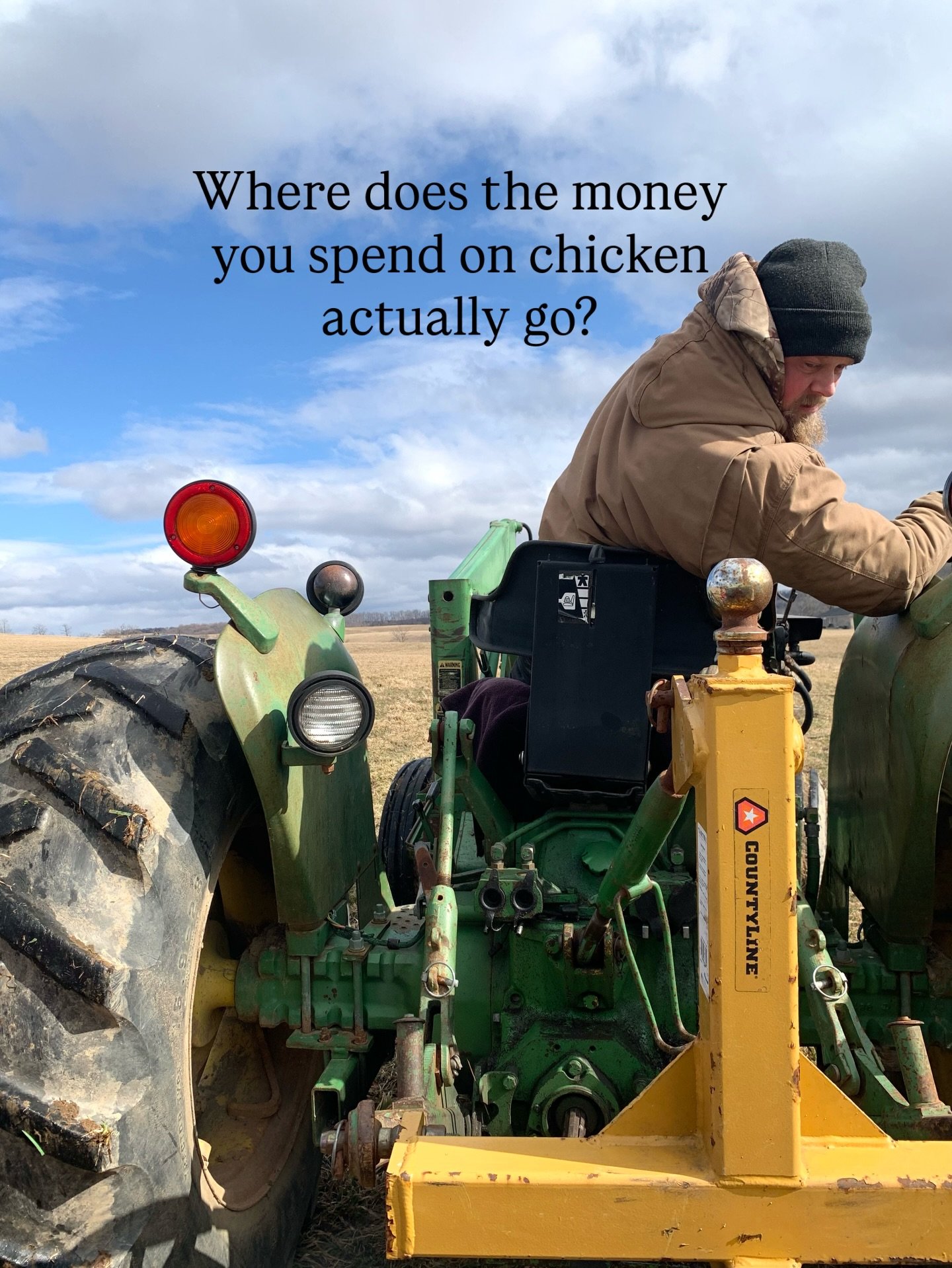 Less than 6 cents of the dollar actually reaches the farmer when food is purchased at the grocery store. 

Here, your dollars come directly back to the land. Improving soil &amp; pasture quality and feeding livestock over the winter. 

This is how fo