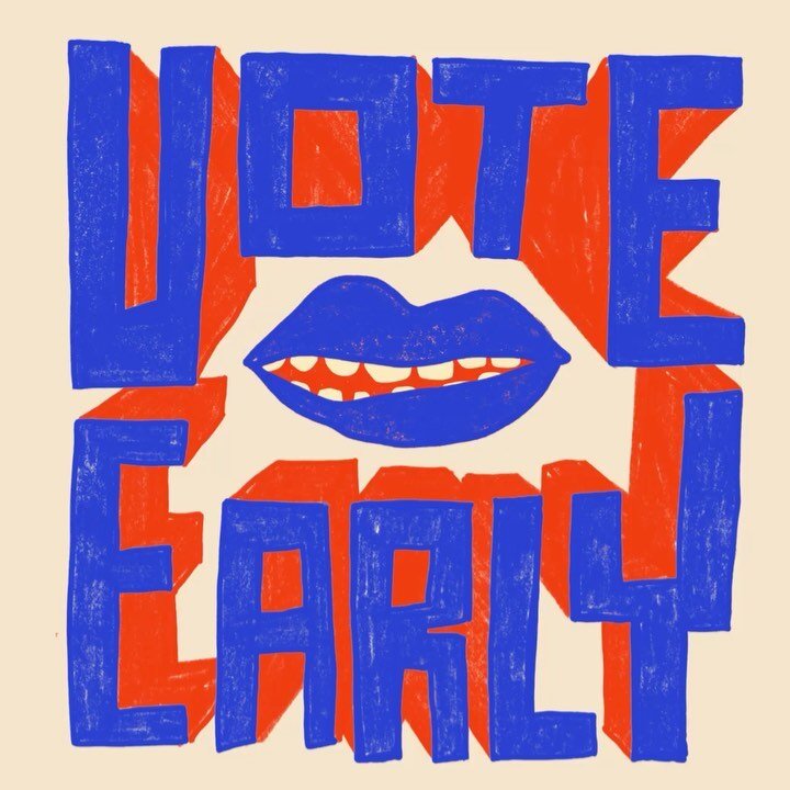 Day 31. 55 days people! Get registered. Get your mail ins sorted if you&rsquo;re voting by mail. Get reading let&rsquo;s do this thing. 
.
.
.
.
#vote #voteearly #illustration #protestart #womenwhodraw #ladieswhopaint #illo #womenoftype #voteblue #wo