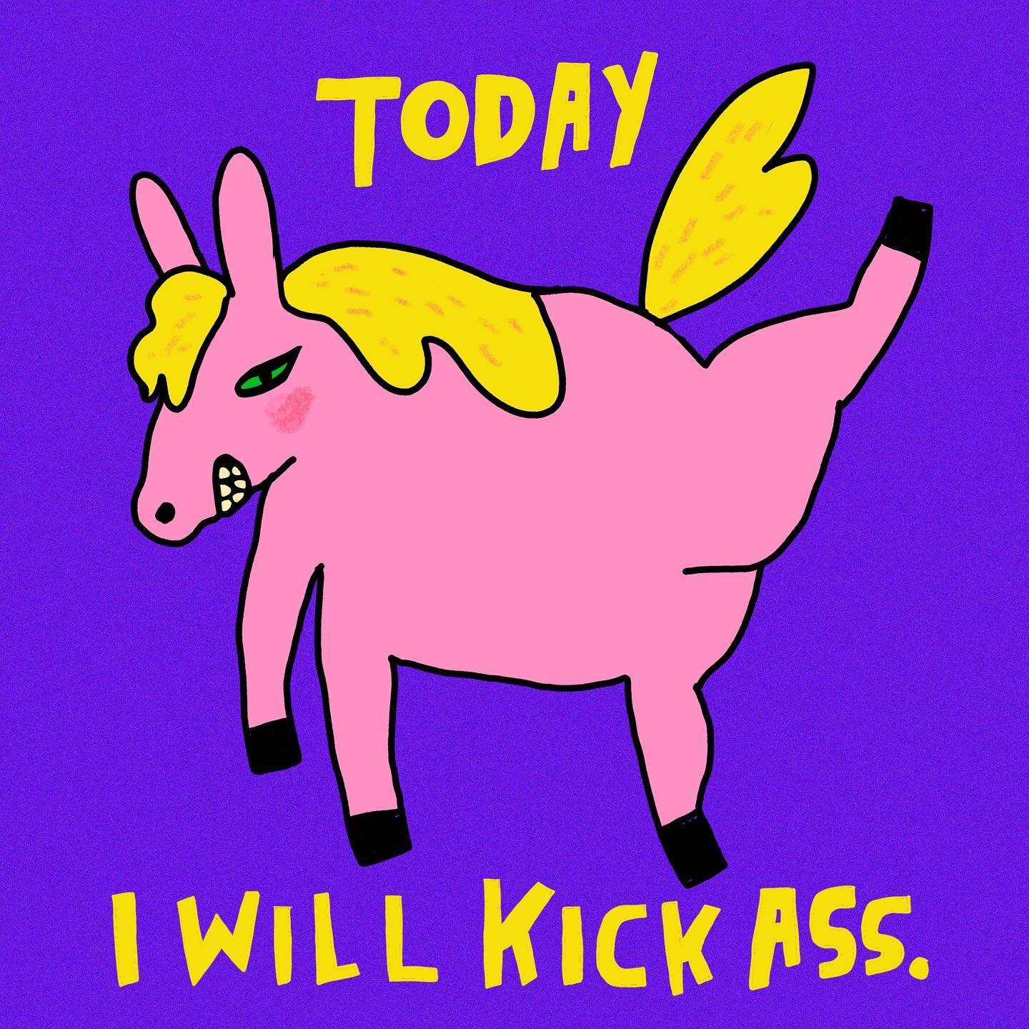 Day 25.  Today I will kick ass. 

My daily practice fell apart with my son at home all day but yesterday he went back to school. (In person. Eek!) So today I return to drawing each day.  Today I&rsquo;ll kick some ass. 
.

.
.
.
.
.
.
.
.
#illo #kick