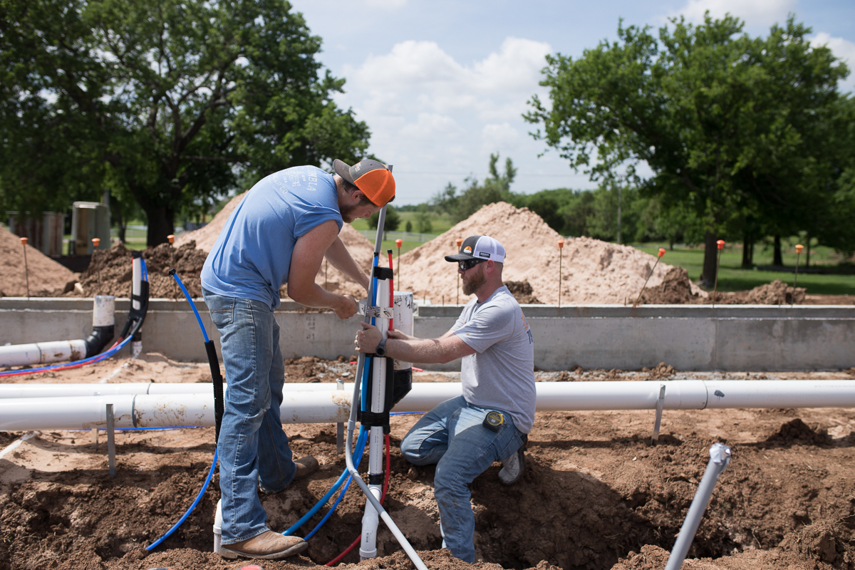 Electricians at a construction site