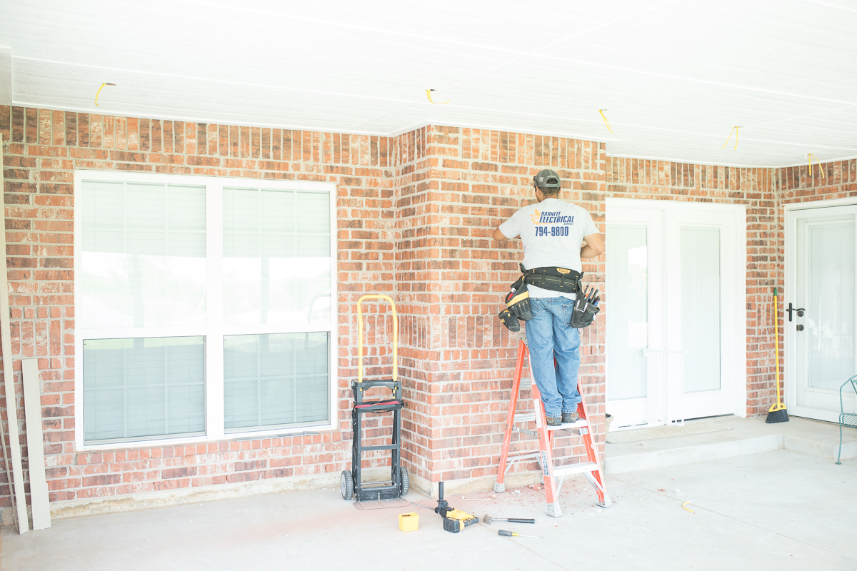 electrician on a ladder