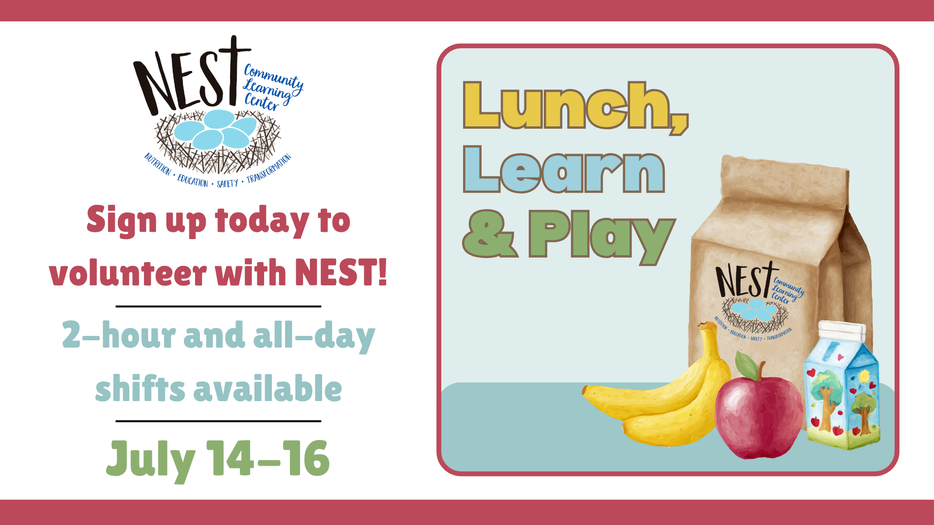 Lunch, Learn &amp; Play with NEST