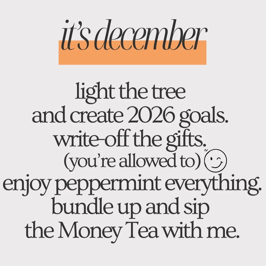 🎁Holiday spirit is free. Illegal write-offs are Not!💝
Year-end money doesn&rsquo;t have to feel chaotic&hellip;
If you want a slow drip of entrepreneur knowledge delivered in the least overwhelming way possible&hellip;
👉 Join the Money Tea Hotline