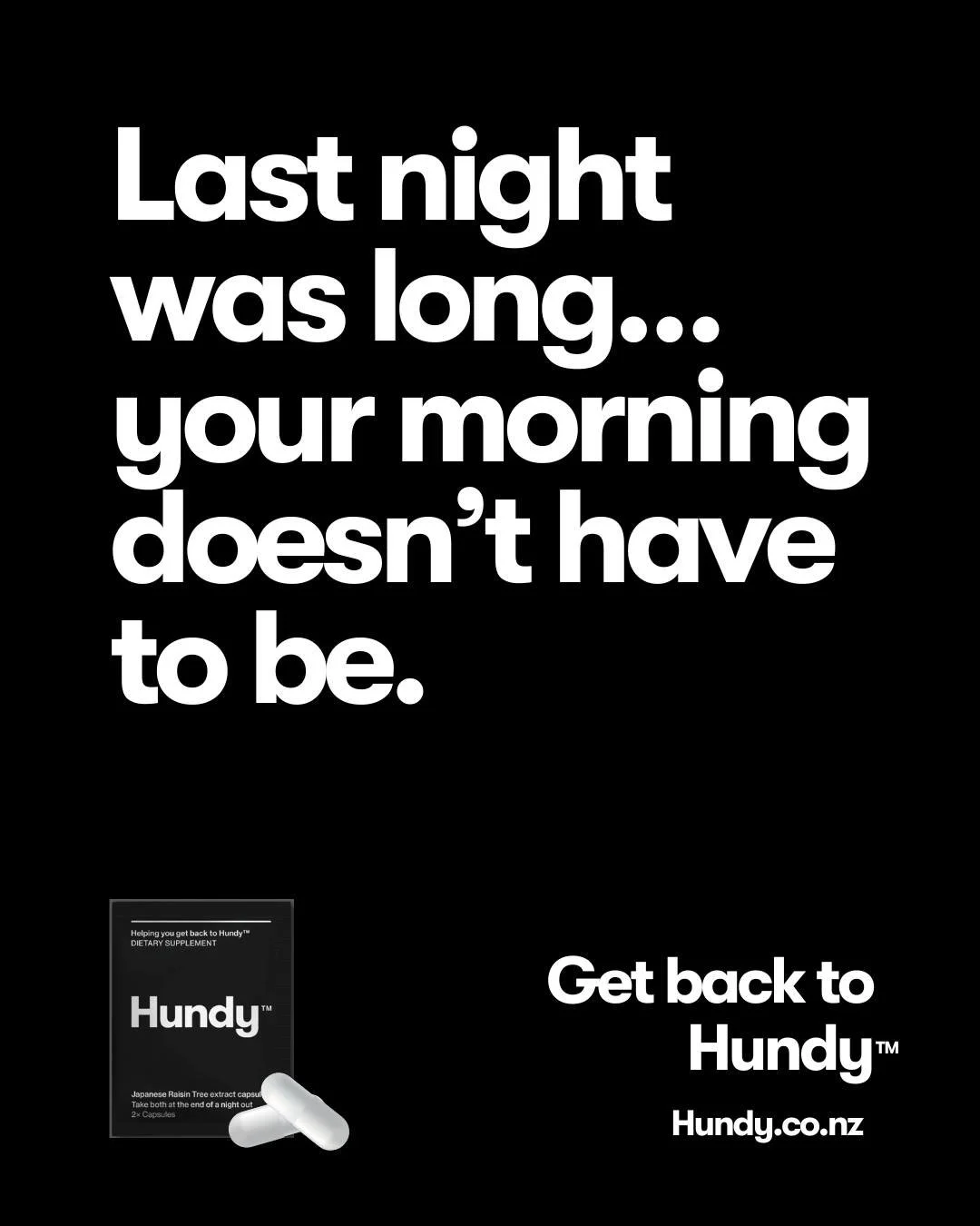 Late nights happen. Hundy makes sure mornings aren&rsquo;t the price you pay.

Use code RESET20 at checkout for 20% off &mdash; Ends midnight tomorrow!