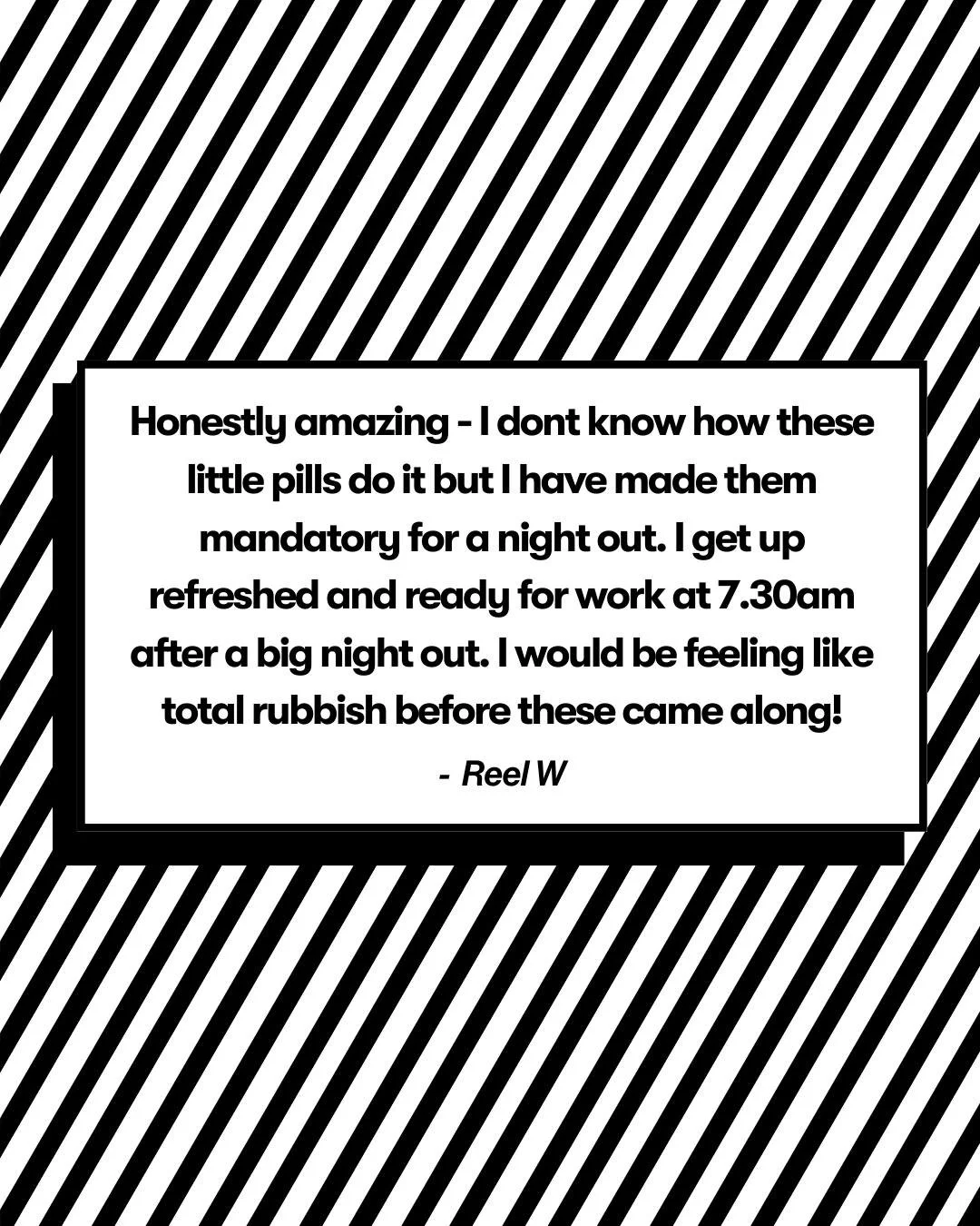 Little pills, big difference. 💊

Wake up refreshed at 7:30 am, even after a big night out.