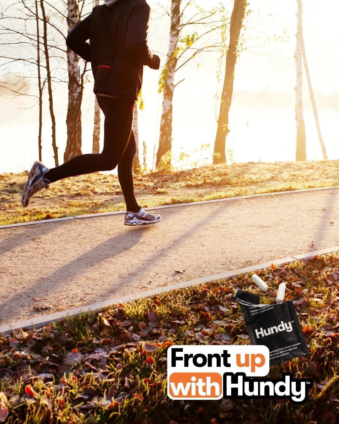 Let&rsquo;s be honest: that 6:00 AM alarm is tough enough without a "bonus" headache from last night&rsquo;s glass of red.

Take Hundy before bed to make sure the only thing you&rsquo;re battling on the pavement is the weather.

#frontupwit