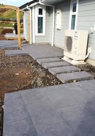 The concrete areas are starting to define the garden spaces.