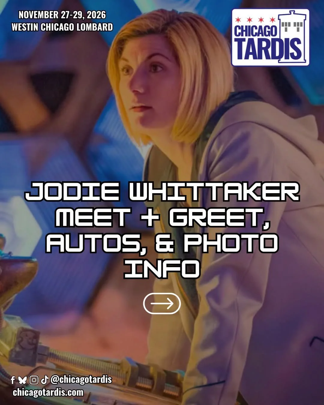 Jodie Whittaker Meet and Greet, Photograph, and Autograph Ticket Sales Open for Premium Members, 09/18
