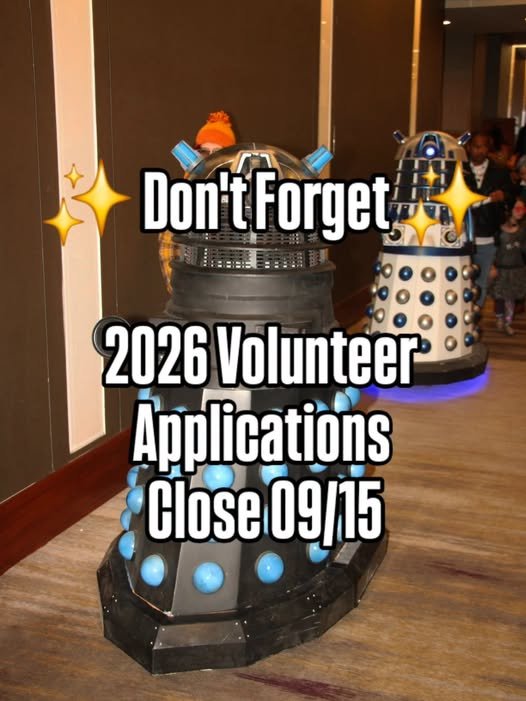 Reminder - Chicago TARDIS 2026 Volunteer Applications Close 09/15