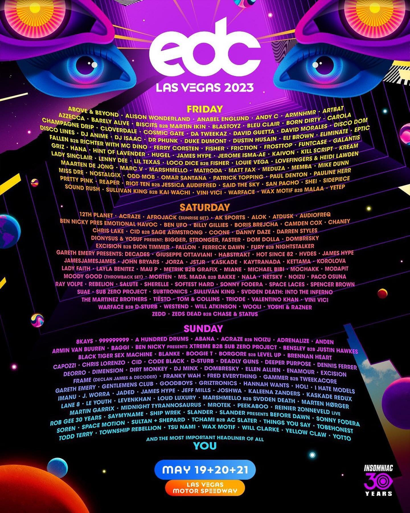 I CANT BELIEVE IM TYPING THIS OUT, BUT I&rsquo;M ON THE EDC LAS VEGAS LINE-UP THIS YEAR. I WORKED SO HARD AND DREAMT ABOUT THIS FOR SO LONG. I CANT BELIEVE IM PLAYING AT THE FIRST FESTIVAL I&rsquo;VE EVER ATTENDED. I GOT ALL THE FEELS! THANK YOU INSO