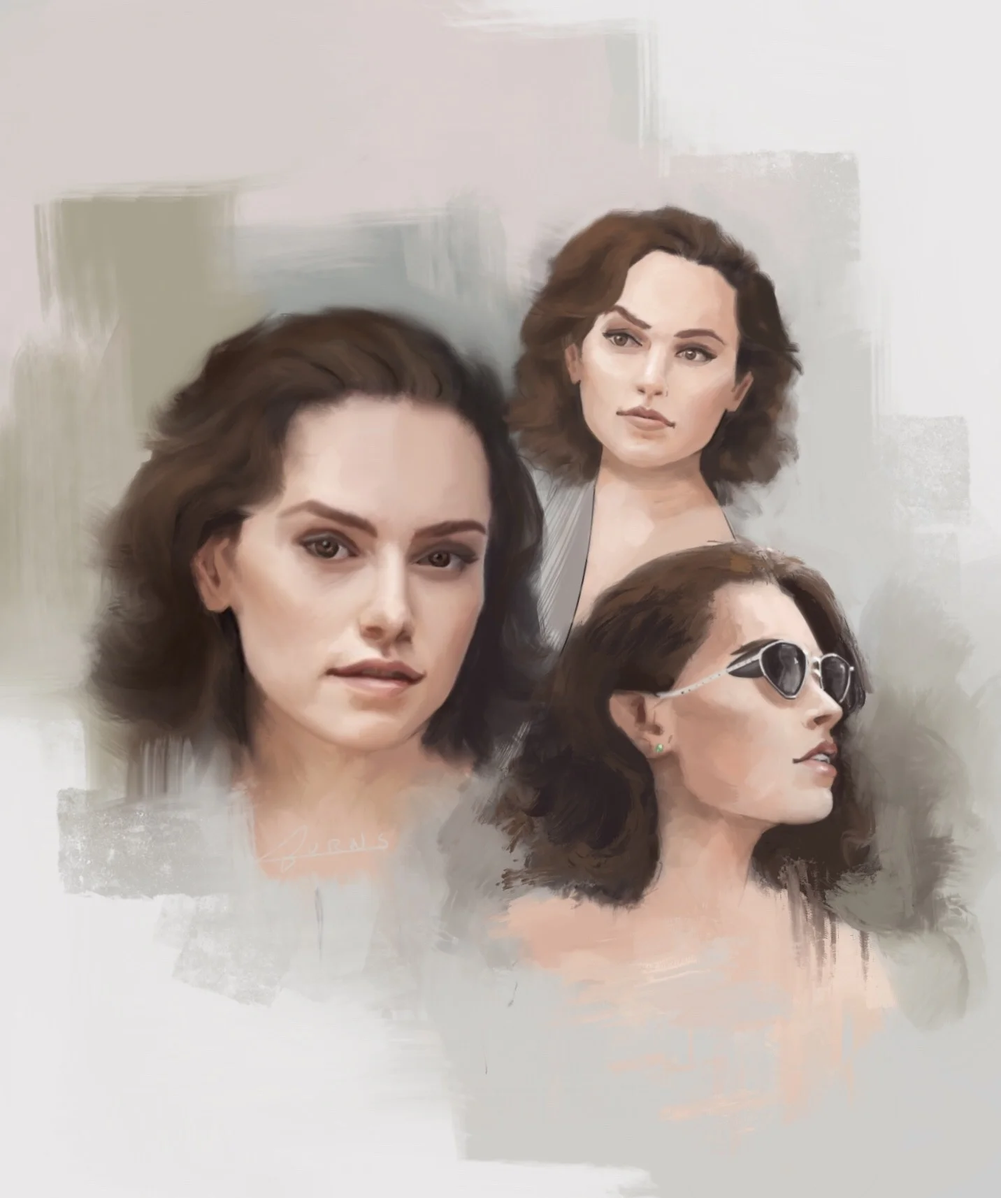 Daisy Ridley studies