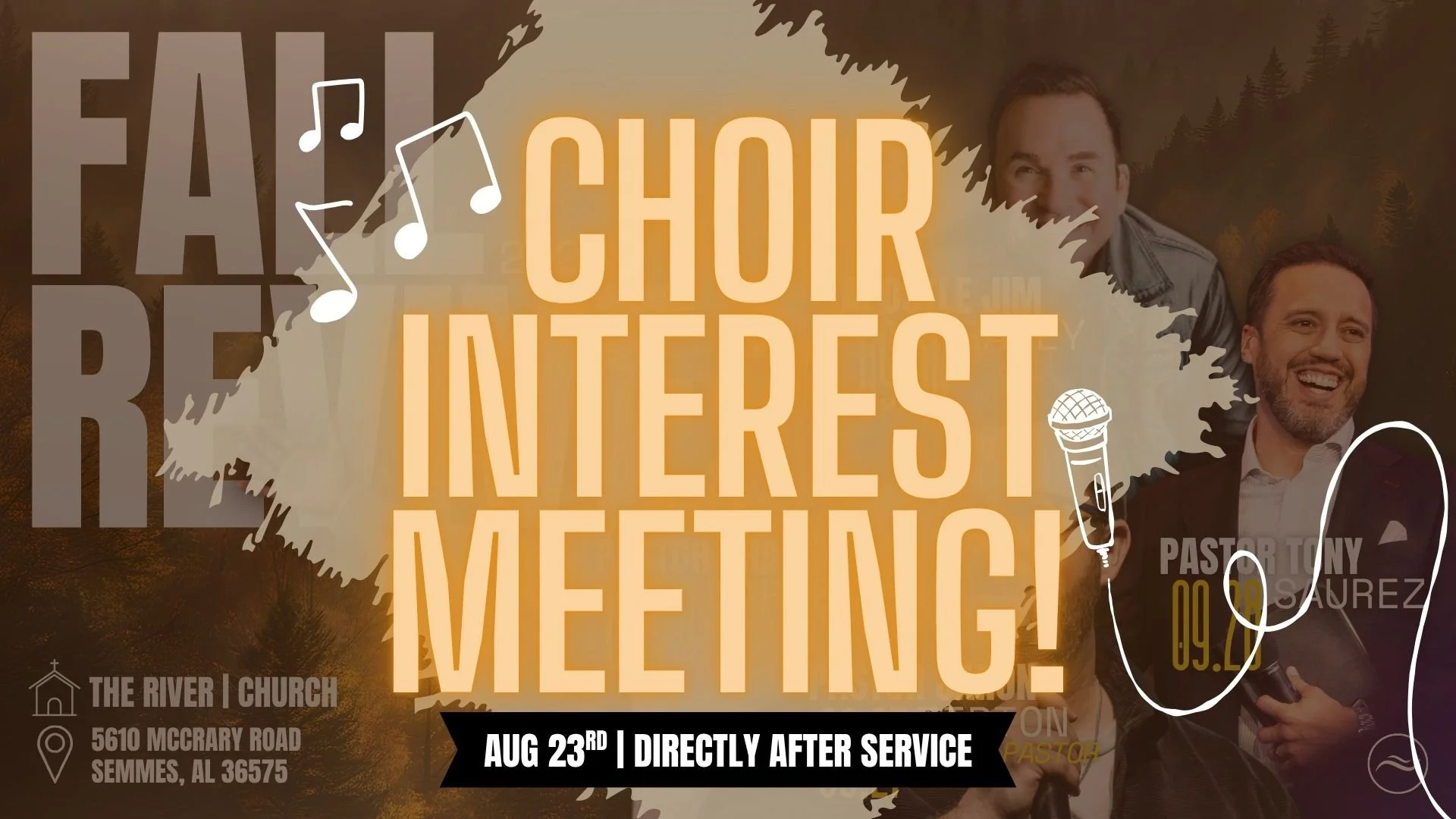 🎶 FALL REVIVE 2026 SPECIAL CHOIR 🎶

Do you love to sing? Have you ever wanted to be part of a powerful choir experience? This is your opportunity! 🙌

We&rsquo;re putting together a Special Choir for Fall Revive 2026, and we want YOU to be a part o