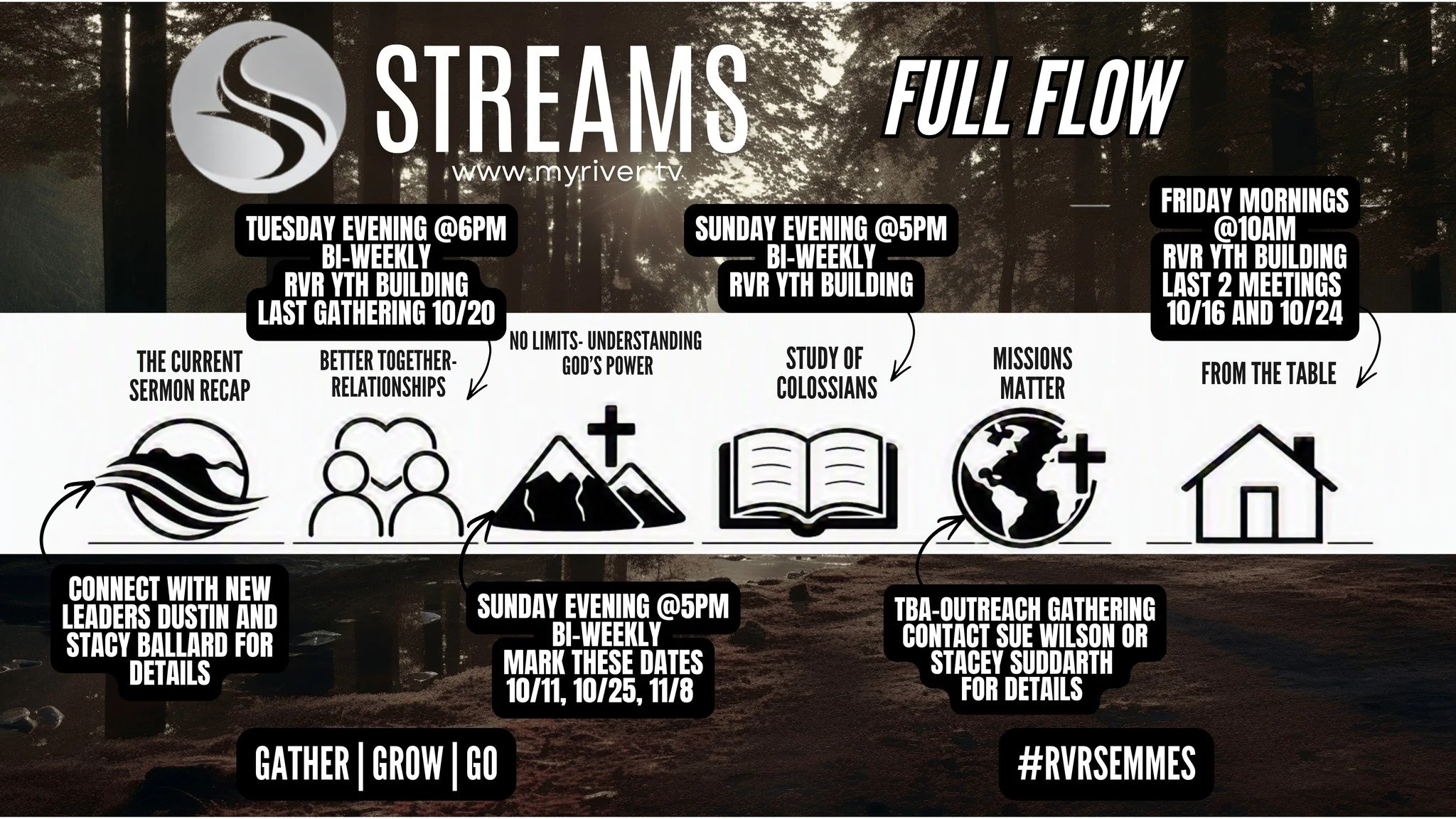 🌊 STREAMS ARE STILL FLOWING!

Have you gotten plugged into a Streams group yet? 

We believe life is better when we do it together! Streams are more than just a weekly gathering. They're an opportunity to build meaningful relationships, grow deeper 
