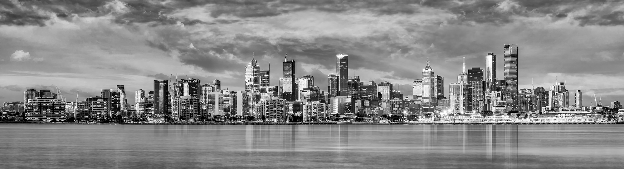 Melbourne Mega Panorama B/W: Category - Cities 