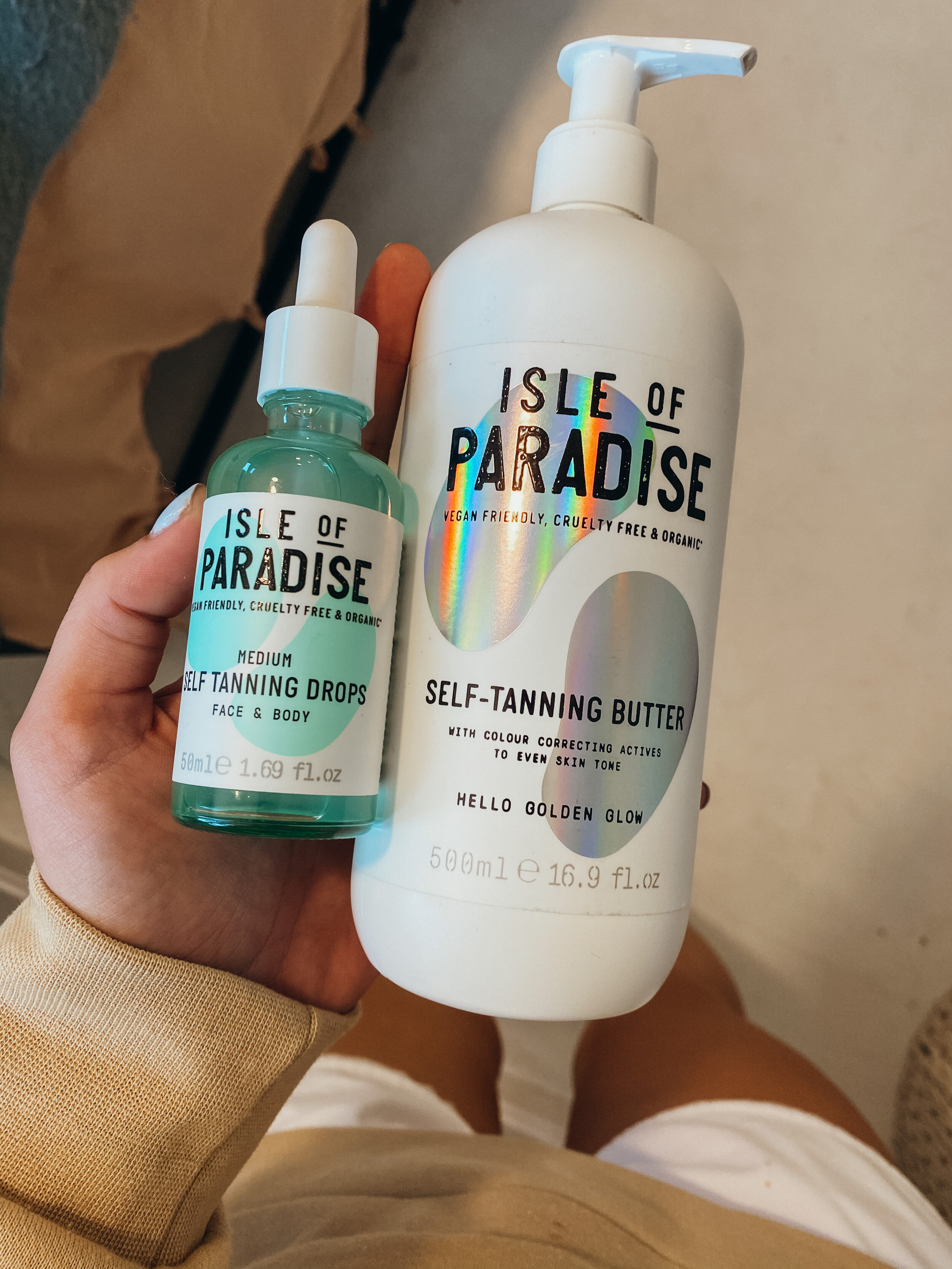product review: isle of paradise self tanning drops + body butter