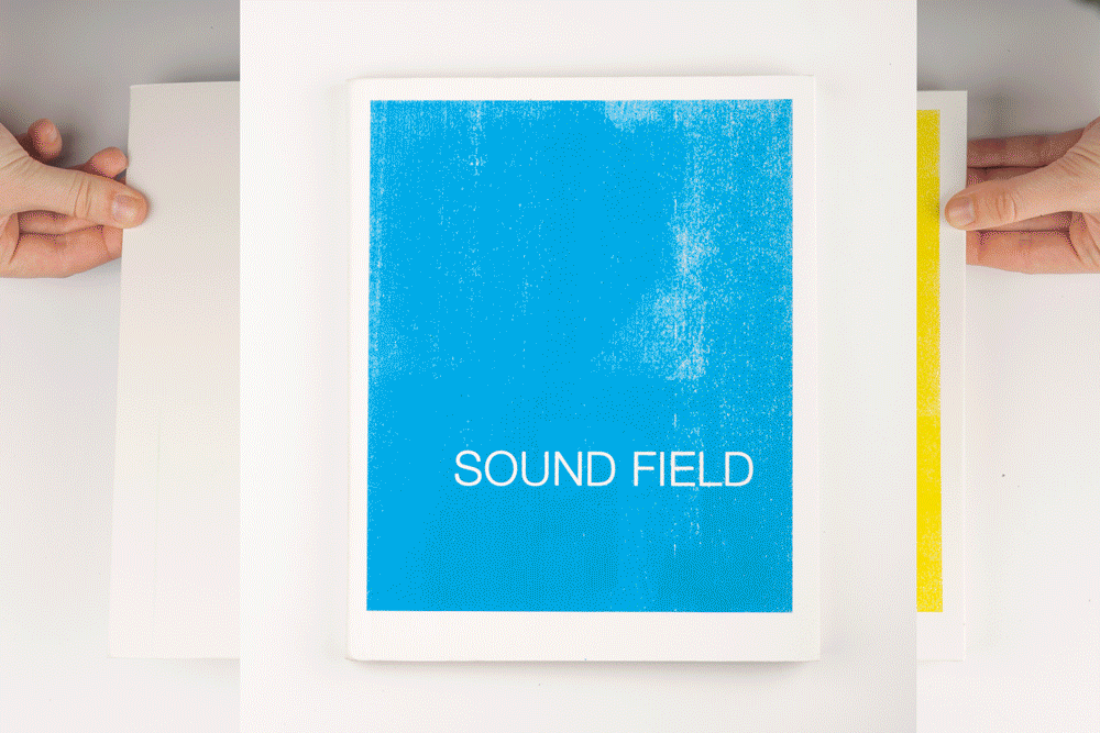 Sound Field, Elizabeth Azen, artist book, book design, graphic design, typography, grid, screen printing, small press, ambient music, Brian Eno, Jean-Michel Jarre