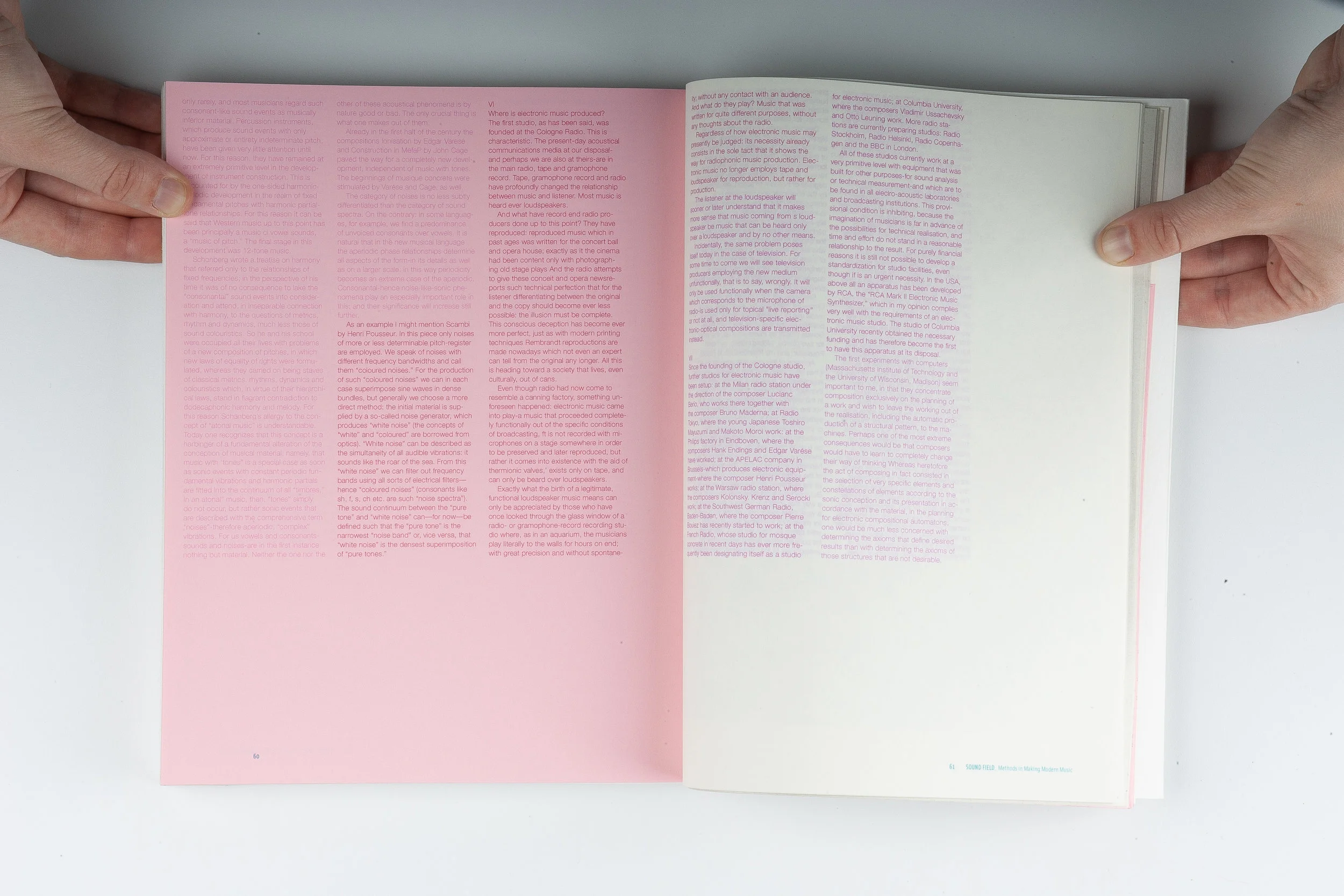 Sound Field, Elizabeth Azen, artist book, book design, graphic design, typography, grid, screen printing, small press, ambient music, Brian Eno, Jean-Michel Jarre