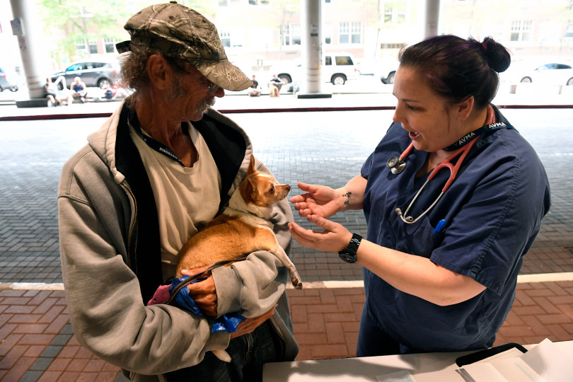 AVMA Street Clinic, July 17, 2018, Denver Convention Center. (Photos courtesy Denver Post) Happy to see you.jpeg