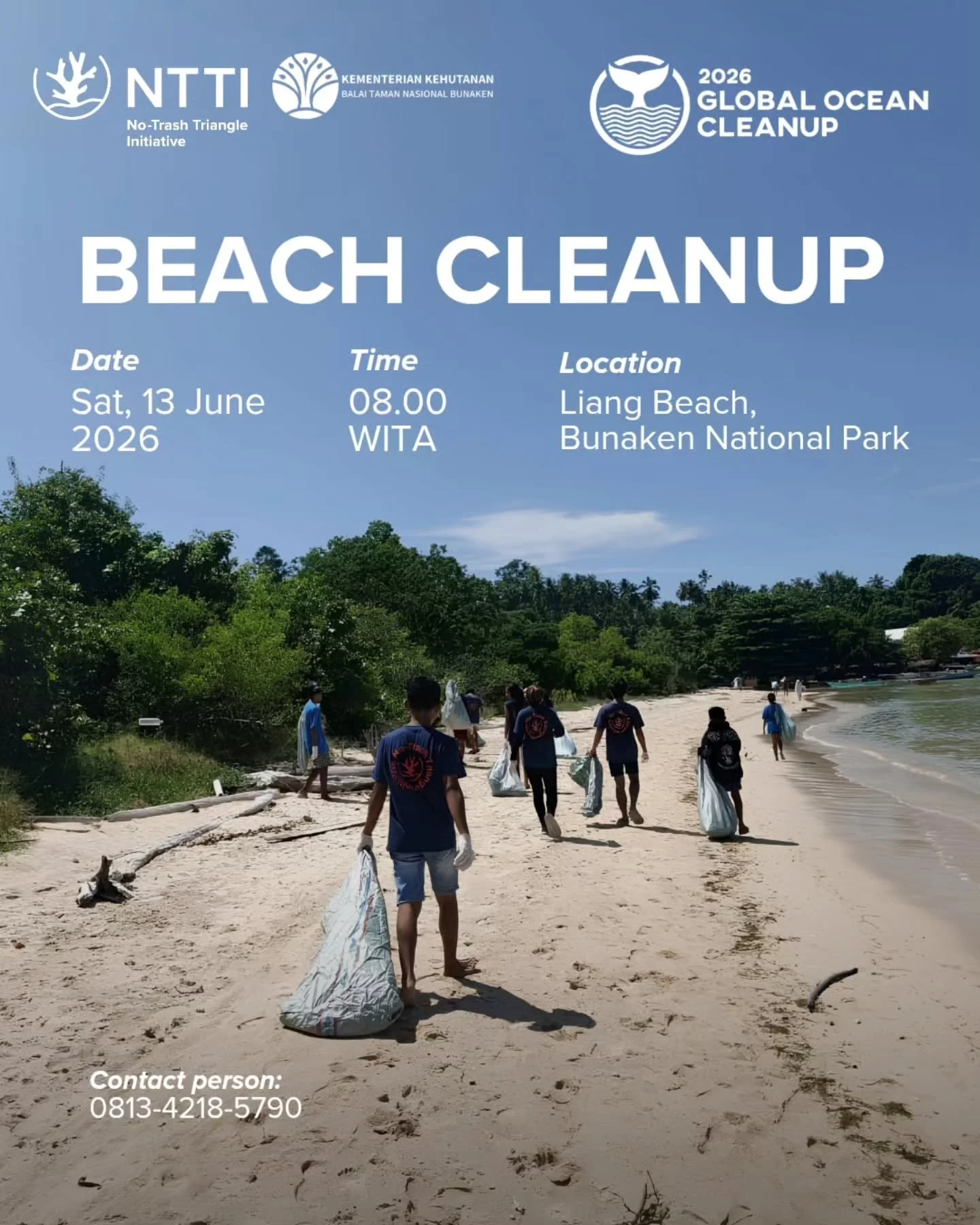 Join us in a beach cleanup at Pantai Liang, Bunaken National Marine Park🌊

This cleanup is part of the 2026 Global Ocean Cleanup, organized by @oceanic.society and @SeaTurtleWeek. By joining, you'll be part of a global movement of thousands of volun