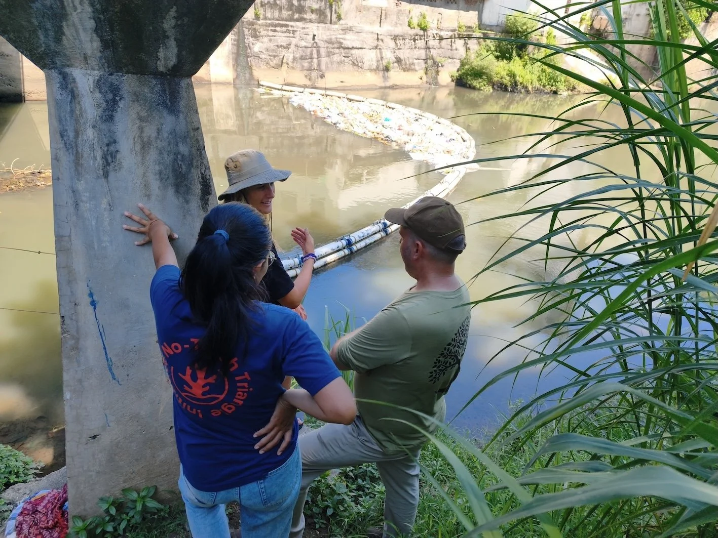 Lydia visiting our bigger river barrier in Manado City