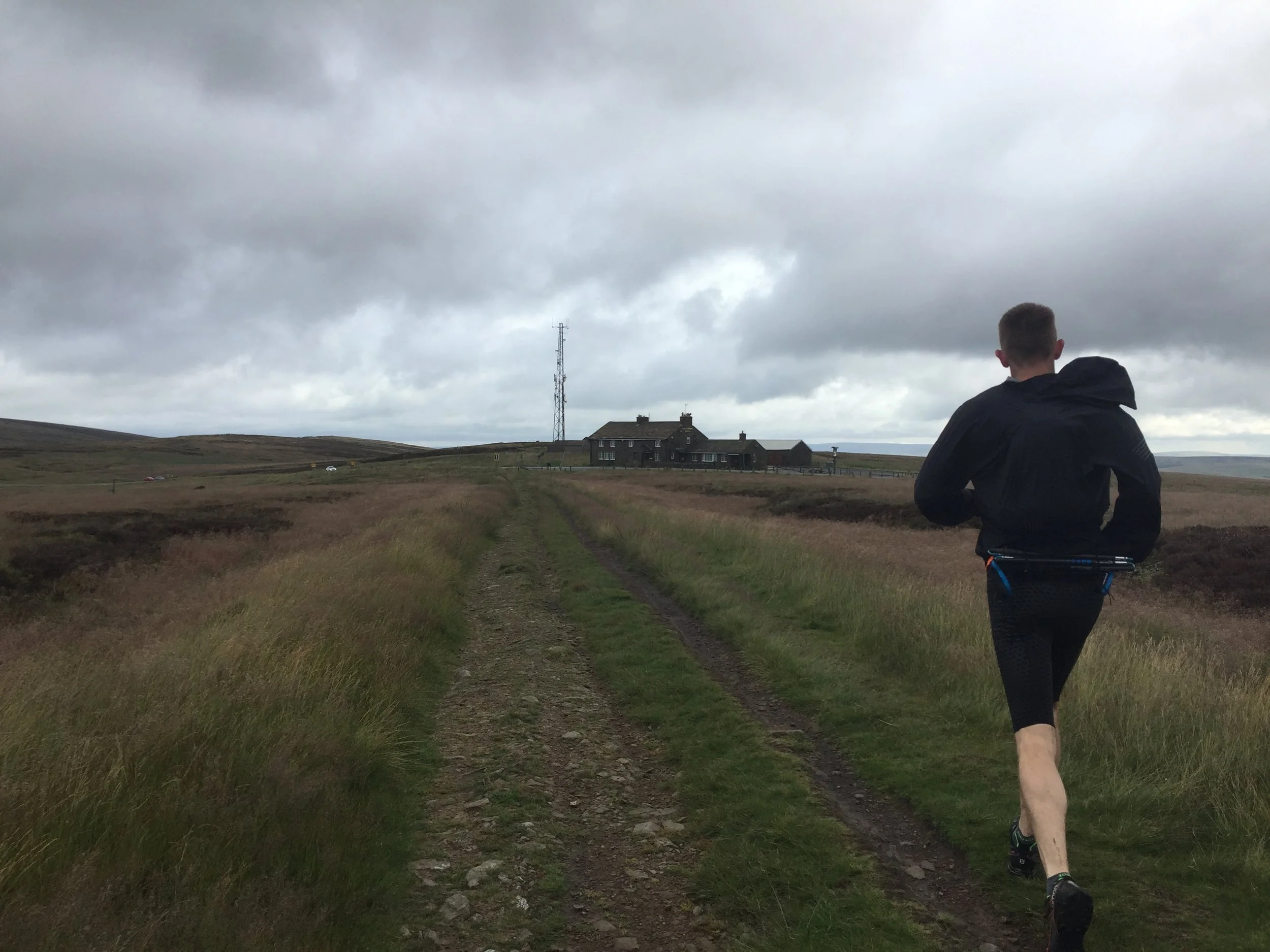 Recce 3 - A slightly less bleak looking Peak. Gordon running towards the Cat and Fiddle