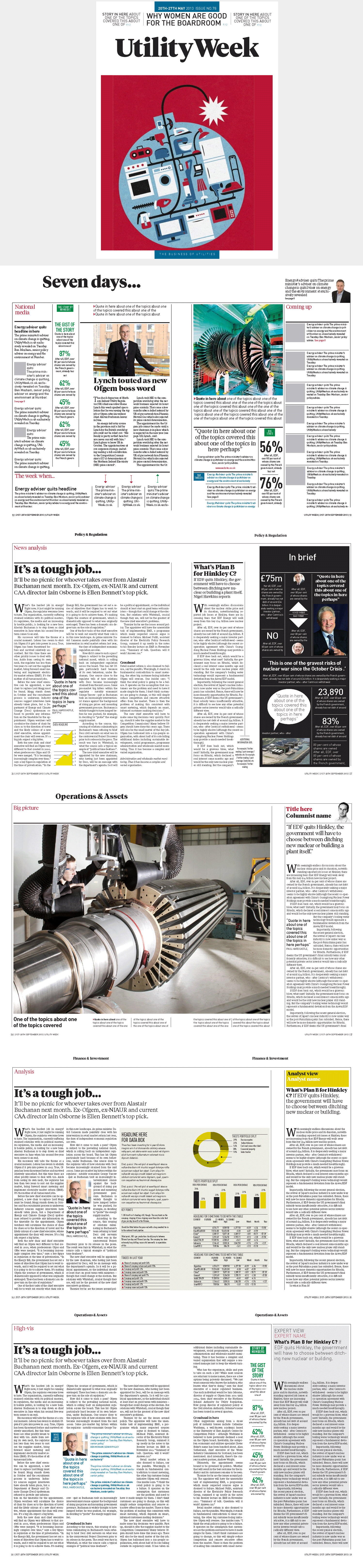 Utility Week is the market leader in the utilities sector and needed to reflect more accurately the senior level of it’s readership.