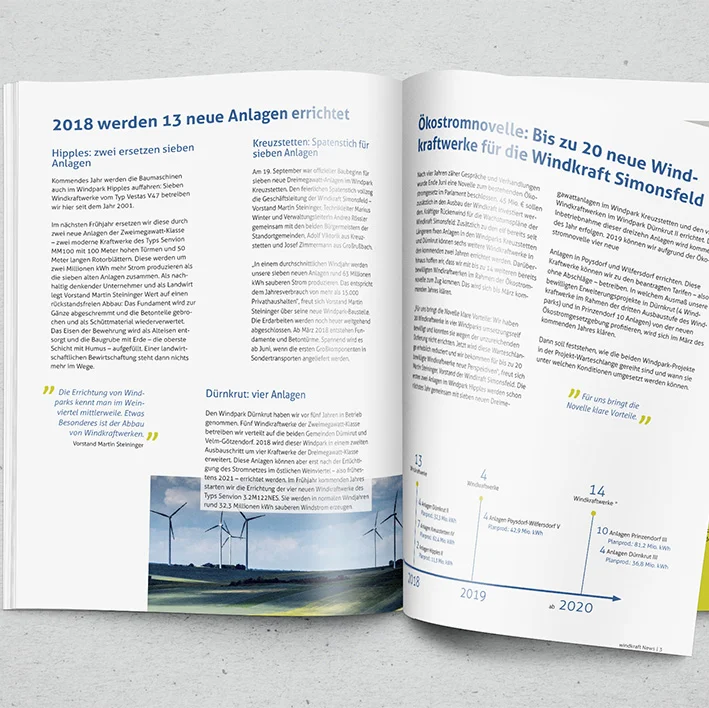 Mitarbeitermagazin für Windkraft Simonsfeld (freies Projekt)