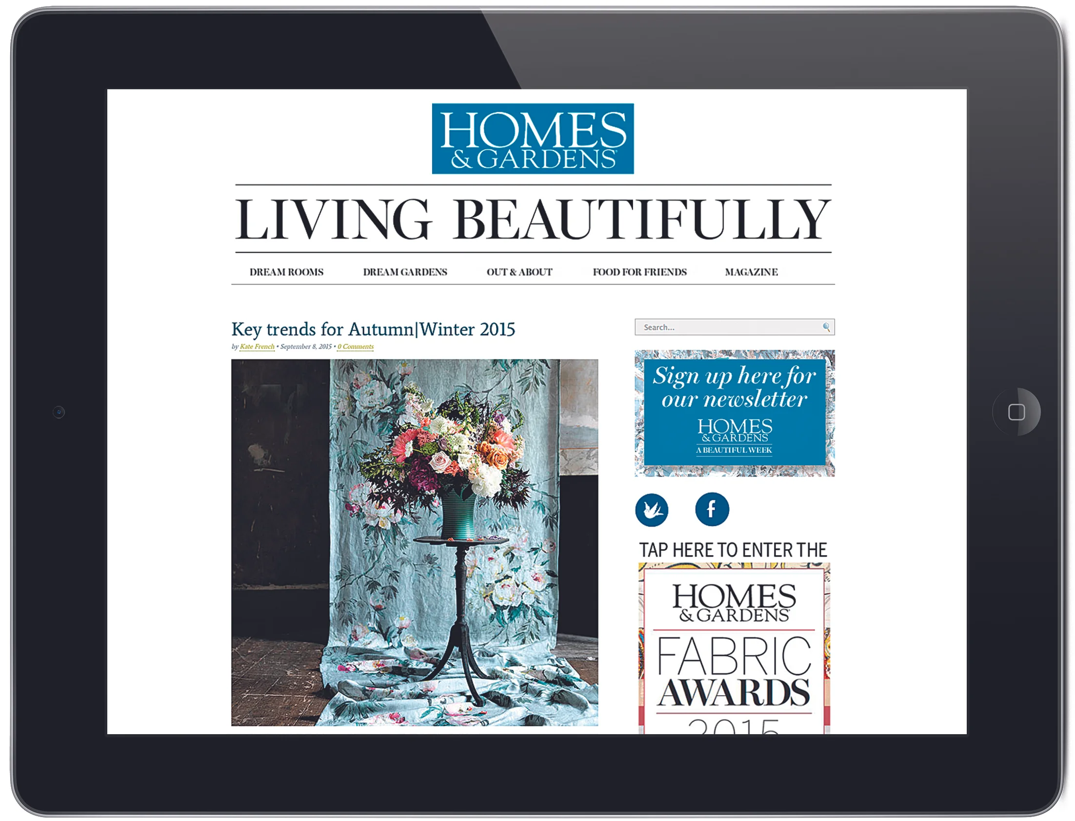 Homes & Gardens newsletter and blog
