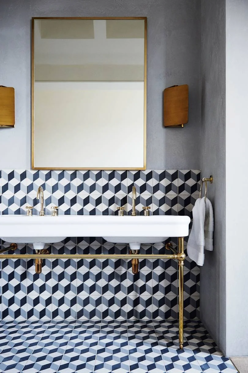 The Nordroom - 25 Inspiring Bathrooms With Geometric Tiles image: Lucas Allen