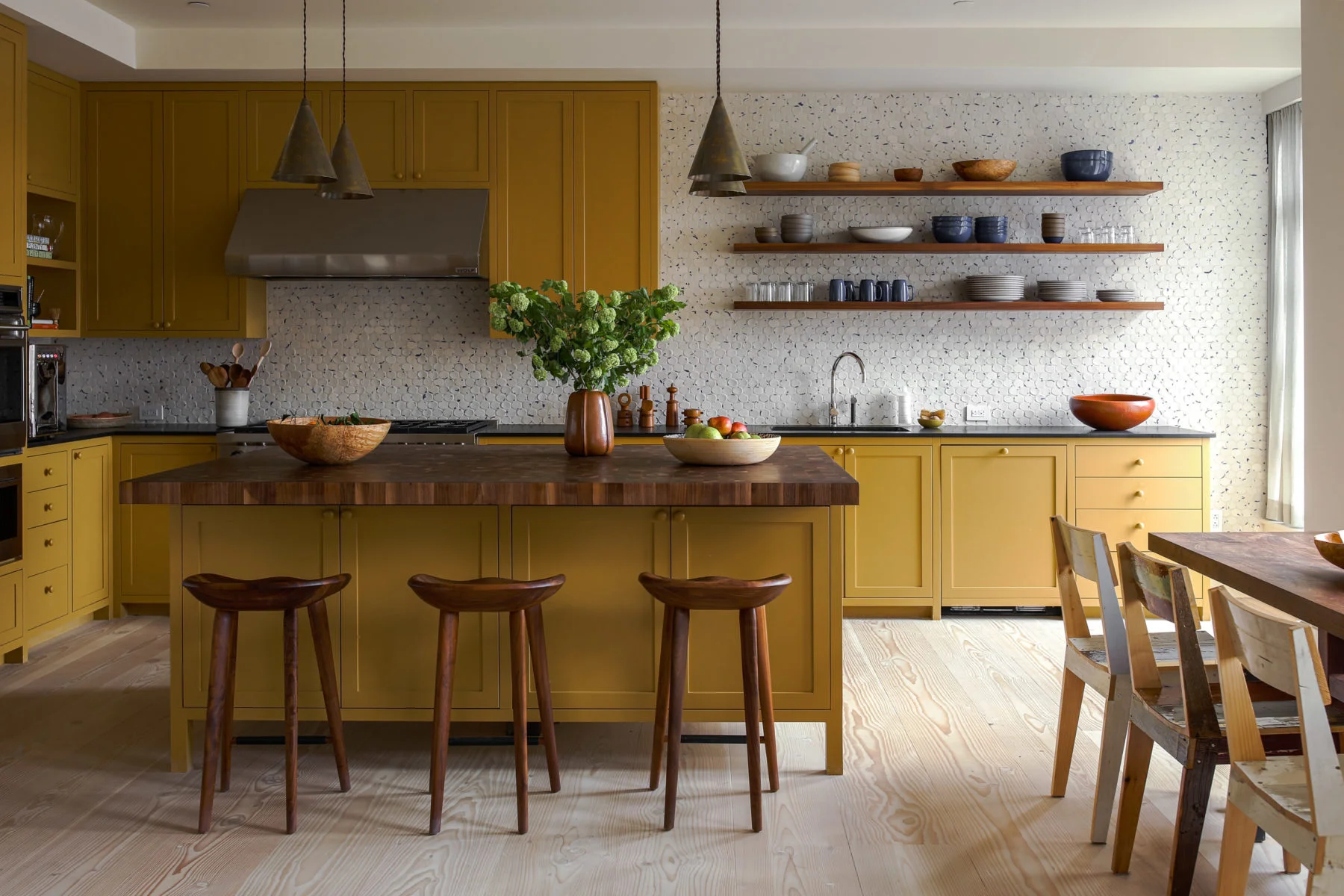 mustard kitchen wall