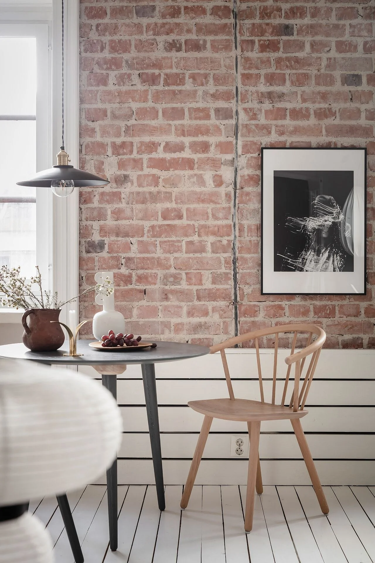 A Bright Scandinavian Apartment with Exposed Brick Walls ...
