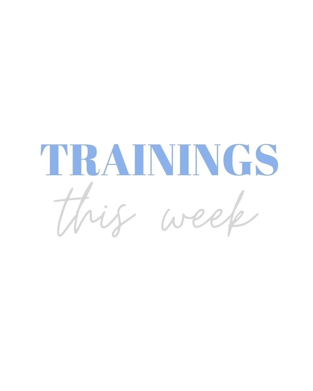 Join us for our last set of trainings before practices start next week! 

No need to sign up, just show up 💪