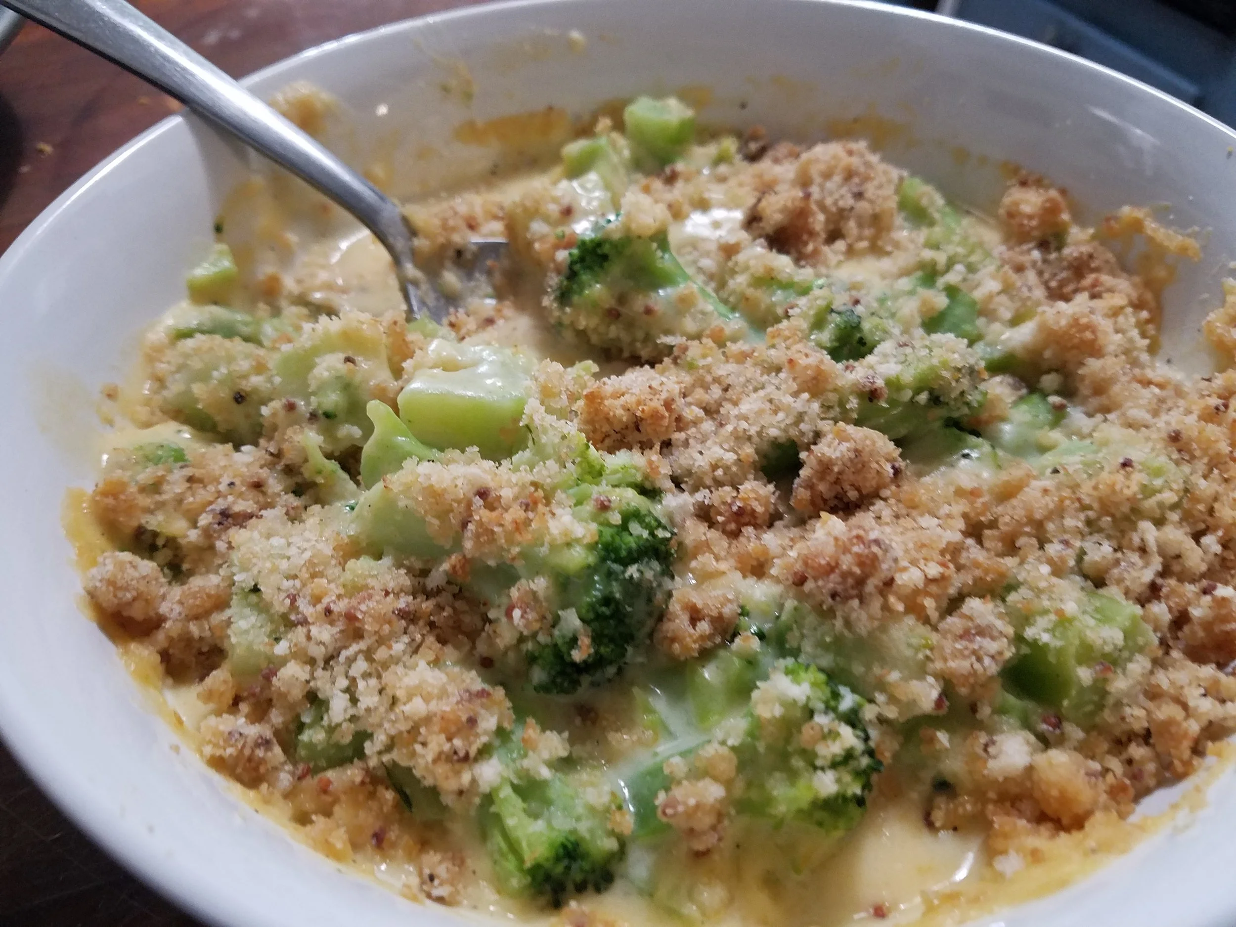 Broccoli Cheese Casserole with Mustard Crumb Streusel — HoopHouse