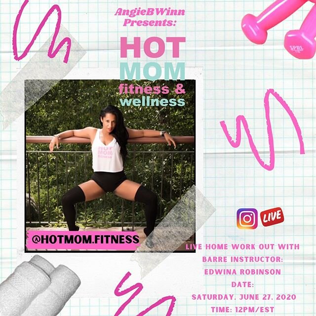 Join me on the @hotmom.fitness page, today at 12:00 eastern, on IG Live for a my new GoddAss workout. All you need is a towel and a yoga mat. I can&rsquo;t wait to see you.