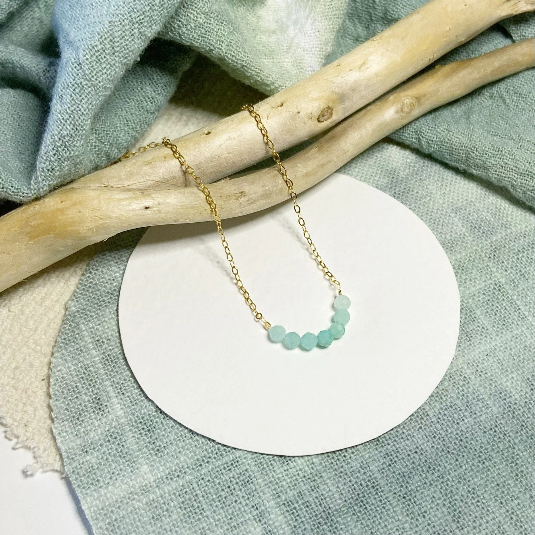 14k Everyday Essential Necklace - Amazonite