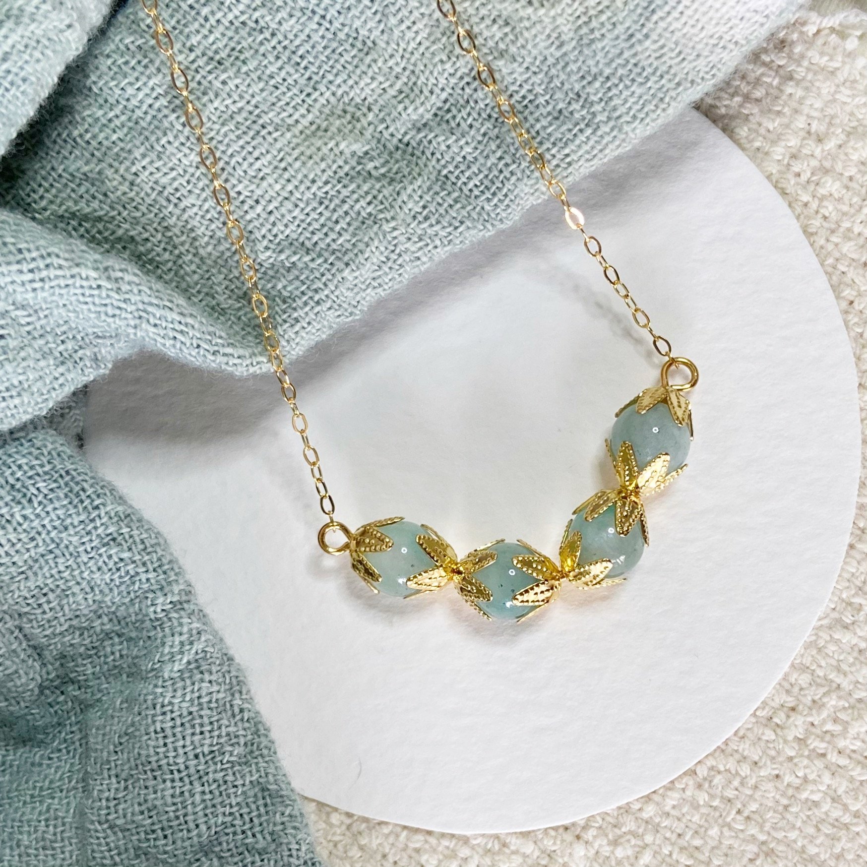 14k Filigree Necklace - Amazonite