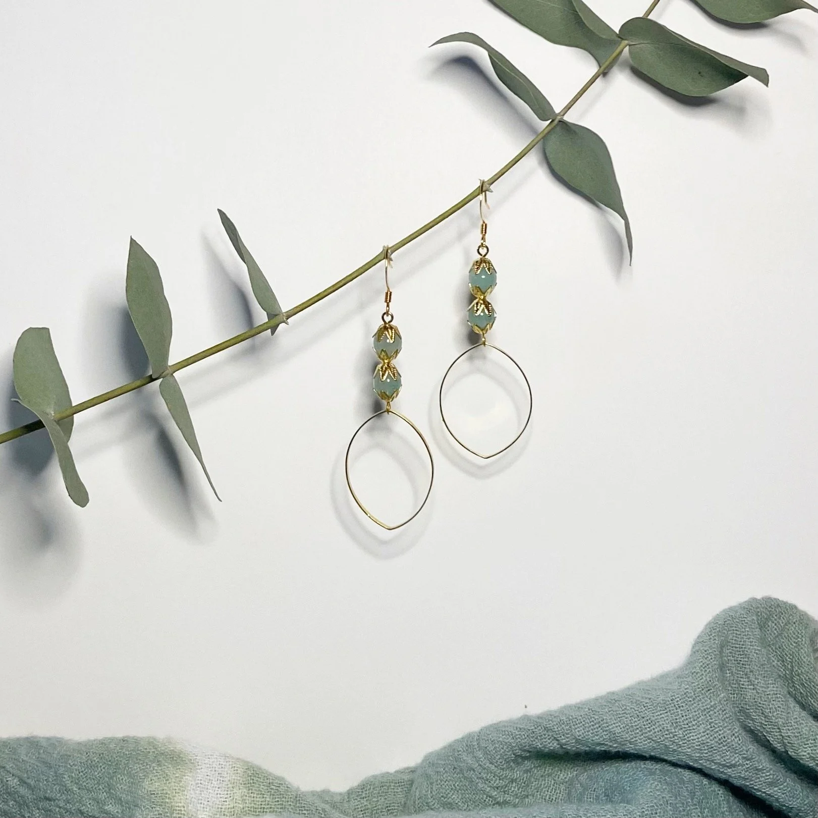 14k Filigree Earrings - Amazonite