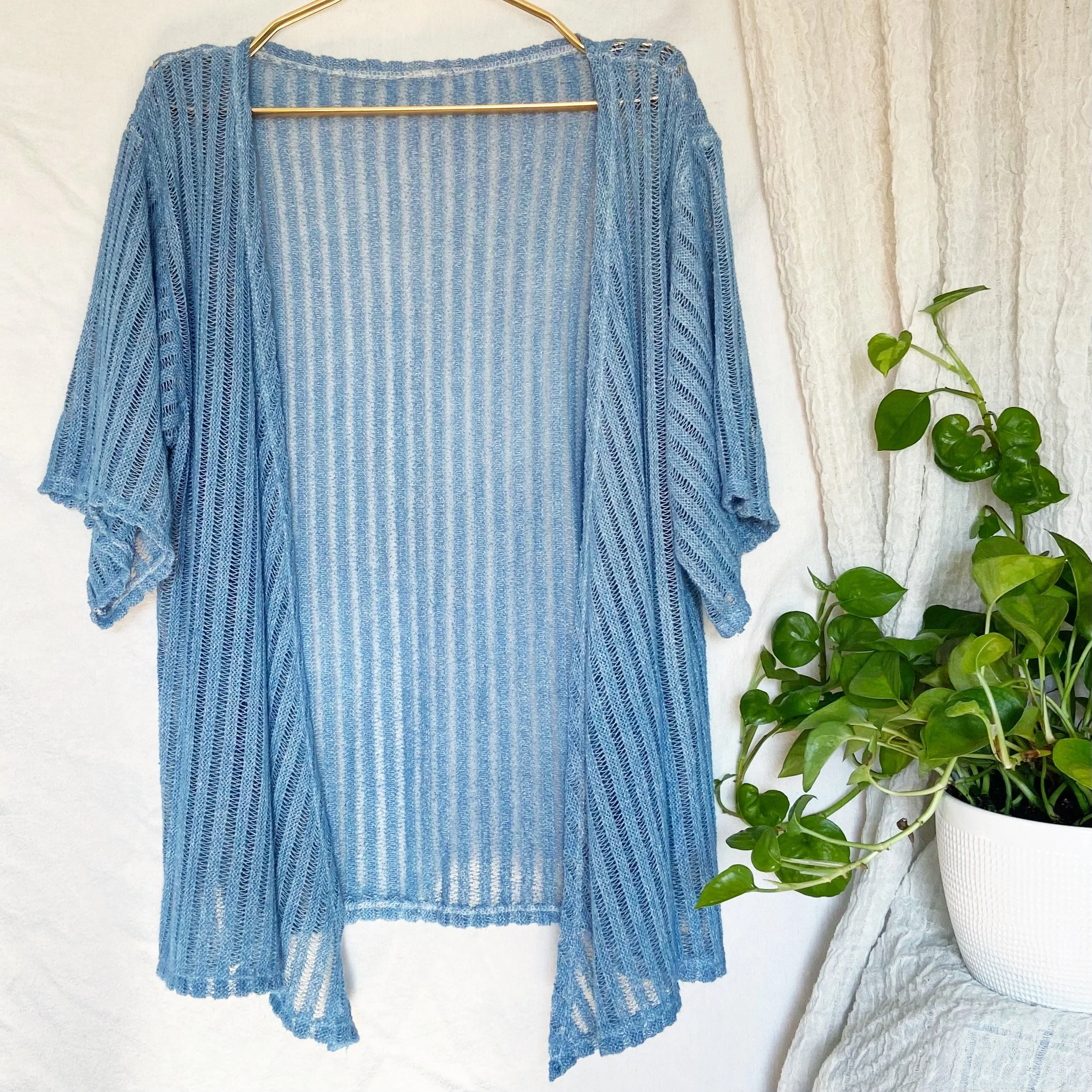 Indigo Lightweight Layering Open Sweater