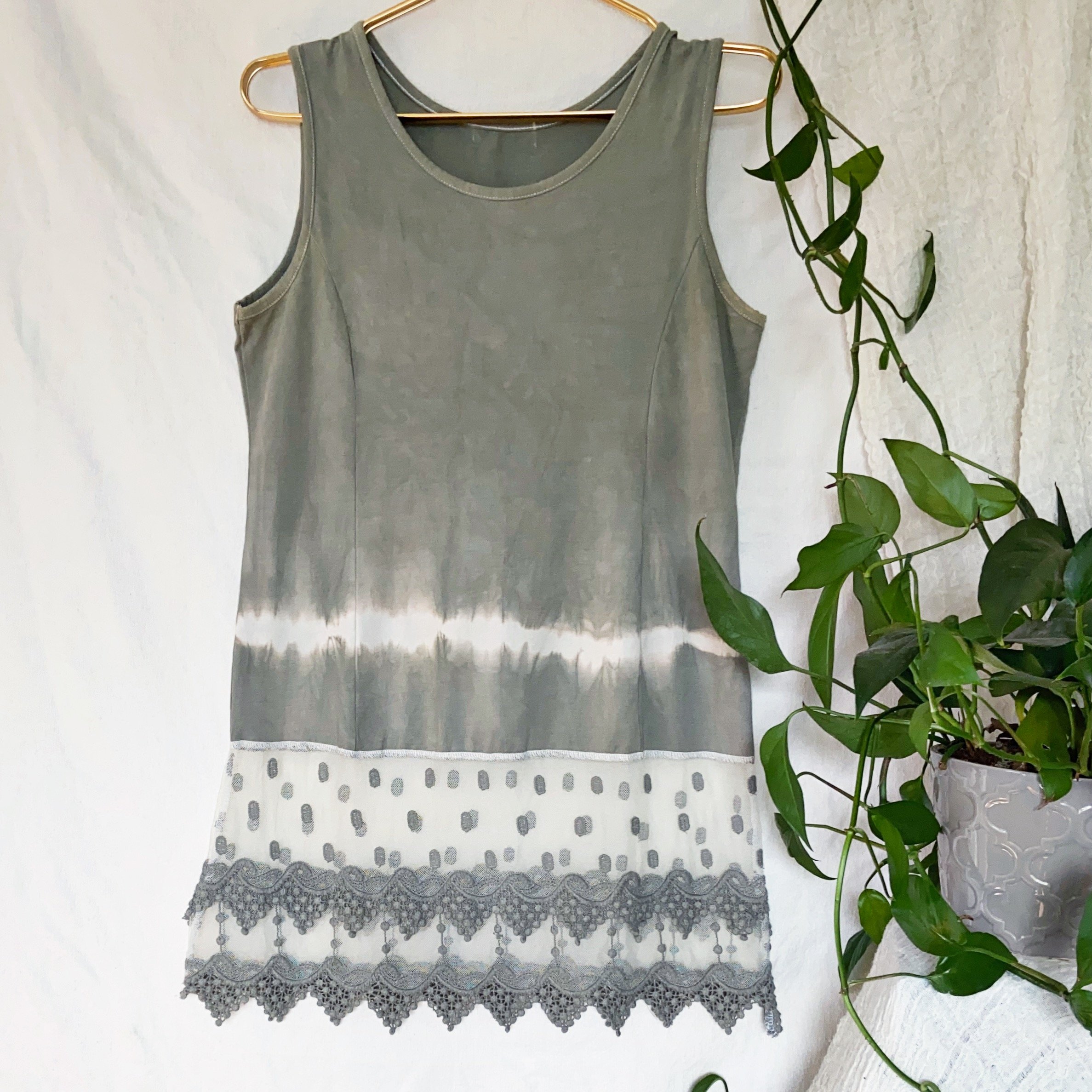 Tourmaline Jersey and Lace Tunic