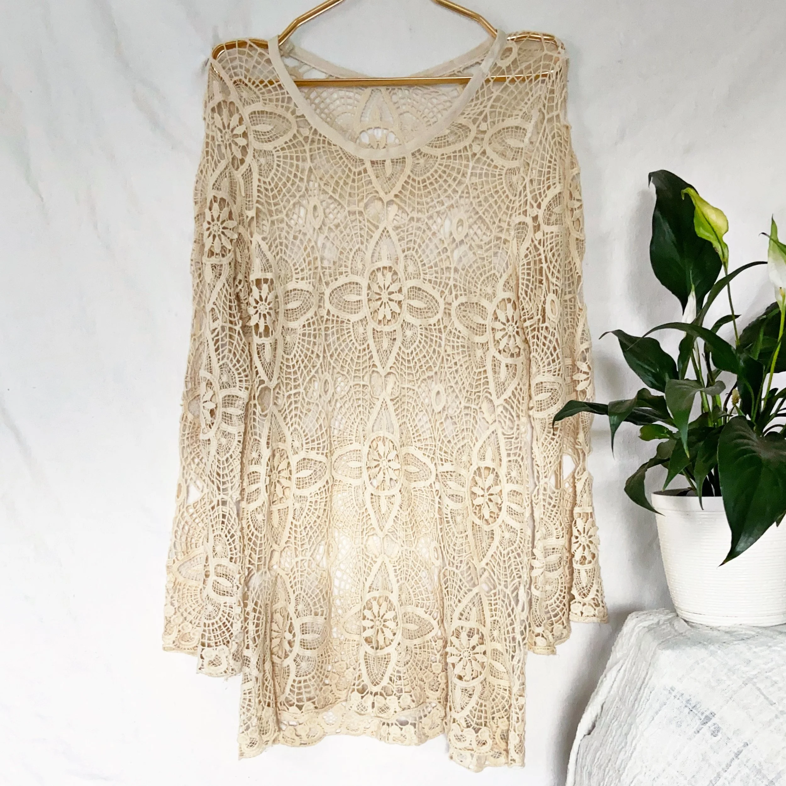 Natural - Crochet Top / Cover-up